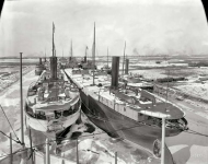 Circa  Freighters in winter quarters